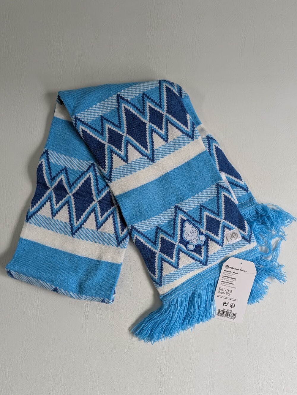 NWT PokemonCenter Vanillite Frost Blue Knit Scarf Unisex